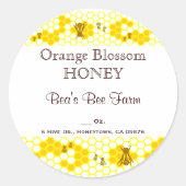 Honey Bee Honeycomb Custom 3" Round Aufkleber (Vorderseite)