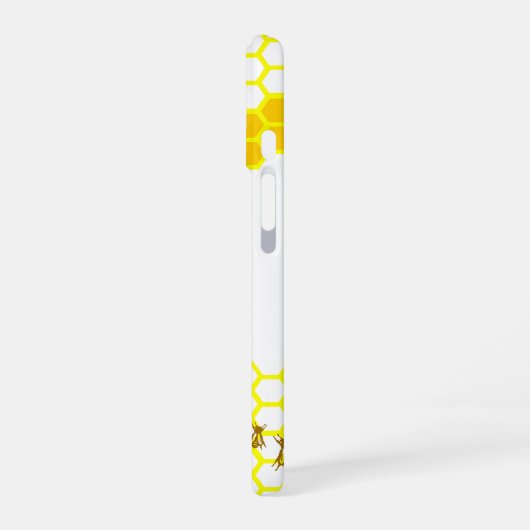 Honey Bee Honeycomb Custom 3" Round Aufkleber iPhone 16 Hülle (Linke Seite)