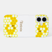 Honey Bee Honeycomb Custom 3" Round Aufkleber iPhone 16 Hülle (Rückseite (Horizontal))