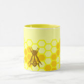 Honey Bee Honeycomb Custom Coffee Cup Tasse (Zentrum)