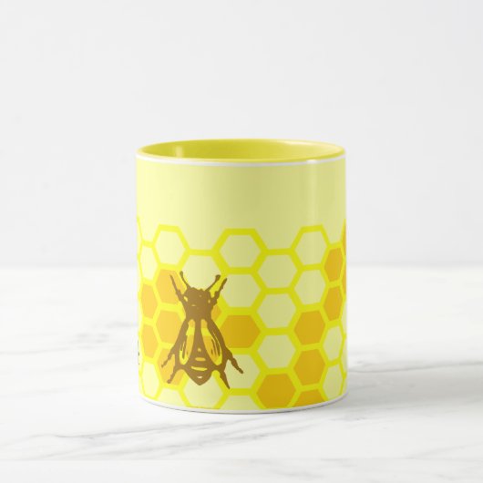 Honey Bee Honeycomb Custom Coffee Cup Tasse (Zentrum)