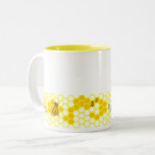 Honey Bee Honeycomb Custom Coffee Tasse (Vorderseite Links)