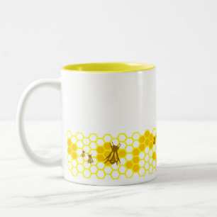 Honey Bee Honeycomb Custom Coffee Tasse