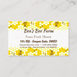 Honey Bee Honeycomb Custom Discount Card Rabattkarte