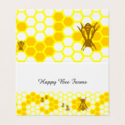 Honey Bee Honeycomb Custom Folded Business Card Visitenkarten (Außenseite Aufgefaltet)