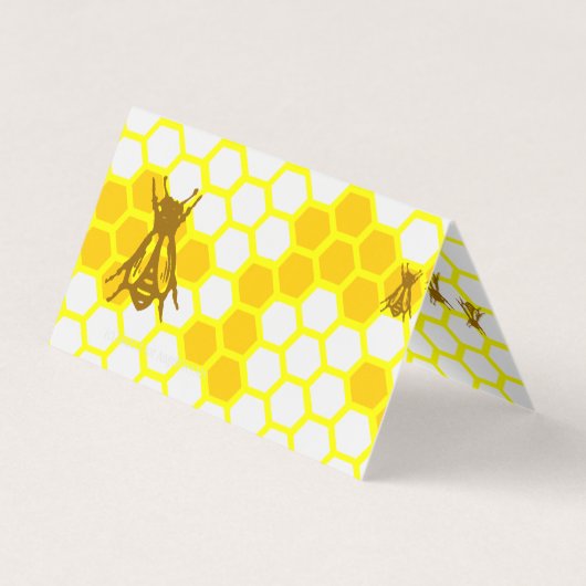 Honey Bee Honeycomb Custom Folded Business Card Visitenkarten (Rückseite)