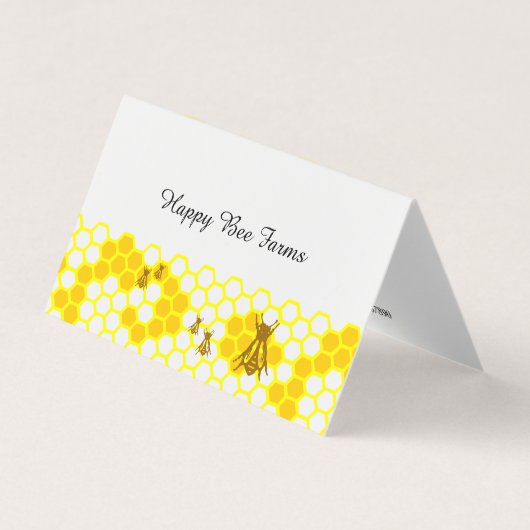 Honey Bee Honeycomb Custom Folded Business Card Visitenkarten (Vorderseite)