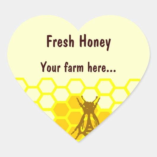 Honey Bee Honeycomb Custom Jar Label Stickers (Vorderseite)