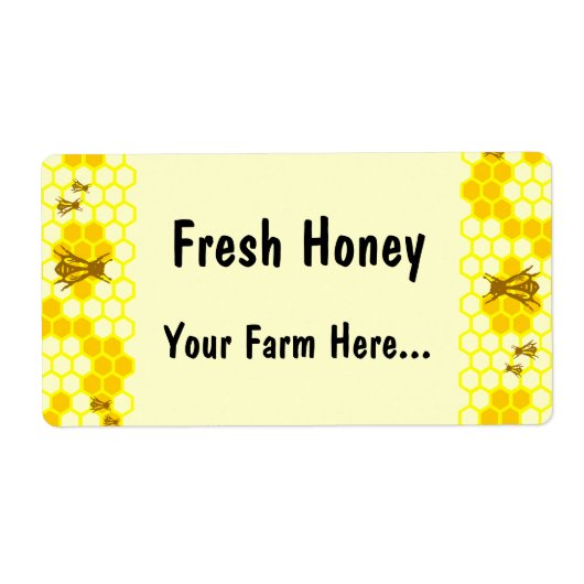 Honey Bee Honeycomb Custom Labels (Vorne)