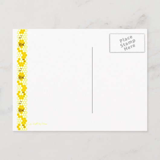 Honey Bee Honeycomb Custom Postcard Postkarte (Rückseite)