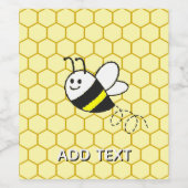 Honey Bee Honeycomb Drawing Personalized Weinetikett (Einzelnes Label)