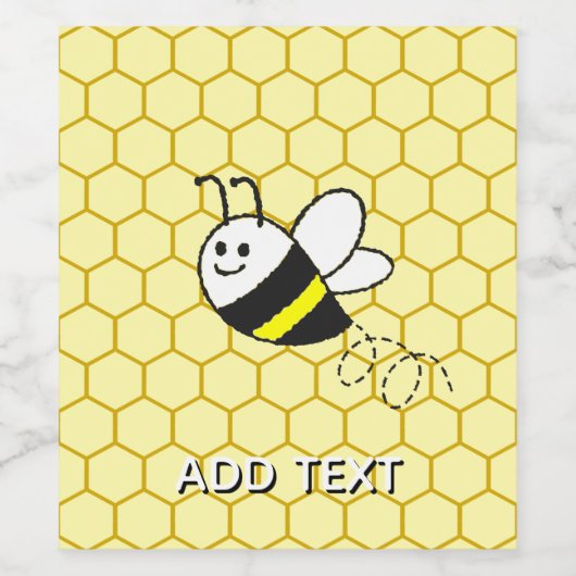 Honey Bee Honeycomb Drawing Personalized Weinetikett (Einzelnes Label)