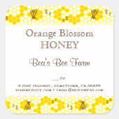 Honey Bee Honeycomb Editable 3" Square Sticker (Vorderseite)