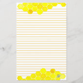 Honey Bee Honeycomb Gelb Lined Letter Writing (Vorderseite)