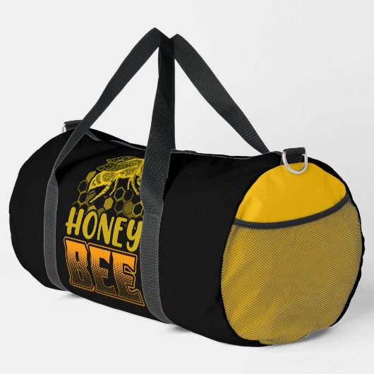 Honey Bee Honeycomb Graphic Duffle Bag (Rechte Ecke)