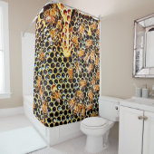 Honey Bee Honeycomb Hive Bathroom Shower Curtain Duschvorhang (Beispiel)