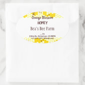 Honey Bee Honeycomb Muster bearbeitbar Ovaler Aufkleber (Tasche)