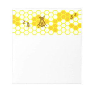 Honey Bee Honeycomb Pattern Notizblock