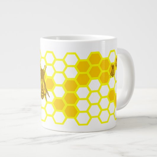 Honey Bee Honeycomb Pattern Tasse (Vorderseite Rechts)