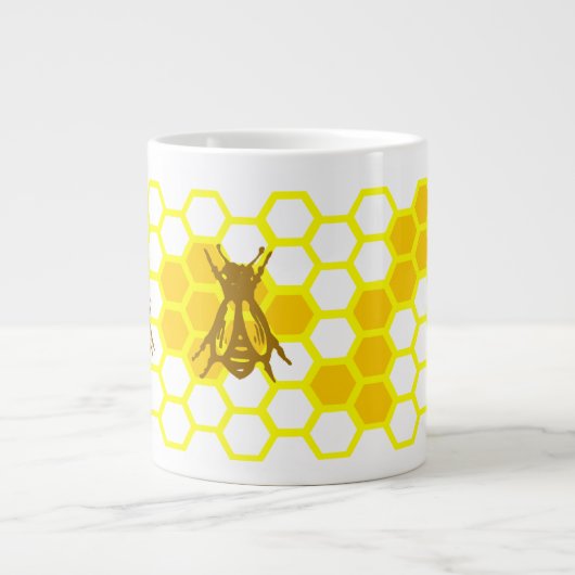 Honey Bee Honeycomb Pattern Tasse (Vorderseite)