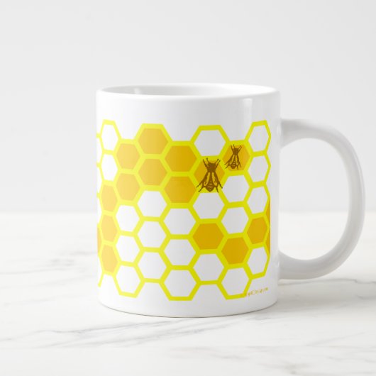 Honey Bee Honeycomb Pattern Tasse (Rechts)