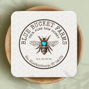 Honey Bee Honeycomb Square Business Card Quadratische Visitenkarte