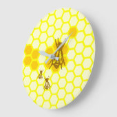 Honey Bee Honeycomb Wall Clock Große Wanduhr (Winkel)