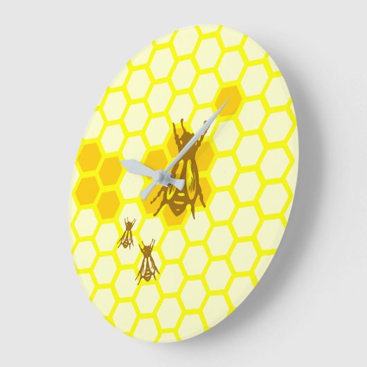 Honey Bee Honeycomb Wall Clock Große Wanduhr (Winkel)