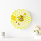 Honey Bee Honeycomb Wall Clock Große Wanduhr (Zuhause)