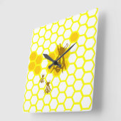 Honey Bee Honeycomb Wall Clock Quadratische Wanduhr (Winkel)