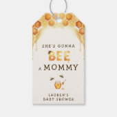 Honey Bee Honeycomb Watercolor Baby Shower Geschenkanhänger (Vorderseite)