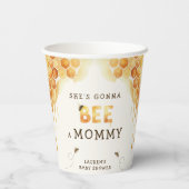Honey Bee Honeycomb Watercolor Baby Shower Pappbecher (Rückseite)
