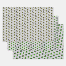 Honey Bee Honeycomb Wrapping Paper Set 3 Geschenkpapier Set