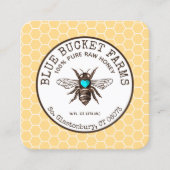 Honey Bee Honeycomb Yellow Square Business Card Quadratische Visitenkarte (Vorderseite)