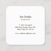 Honey Bee Honeycomb Yellow Square Business Card Quadratische Visitenkarte (Rückseite)