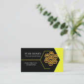 Honey Bee Honeycomb Yellow Square Visitenkarte (Stehend Vorderseite)
