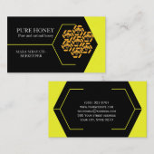 Honey Bee Honeycomb Yellow Square Visitenkarte (Vorne/Hinten)