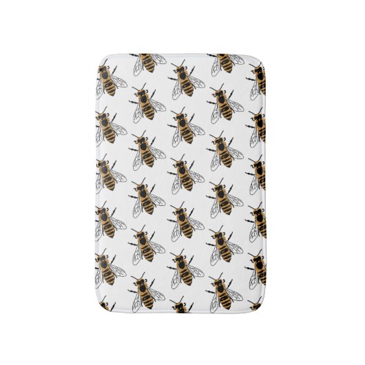 Honey Bee Illustration Insect Badematte (Vorderseite Vertikal)