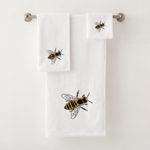 Honey Bee Illustration Insect Bath Set