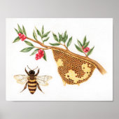 Honey Bee Illustration Poster (Vorne)