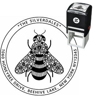 Honey Bee Individuelle Name & Address Selbstfarbig Permastempel