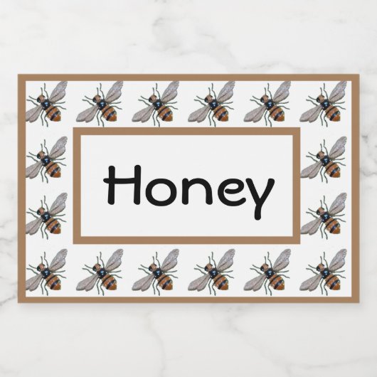 Honey Bee Jar Food Label Lebensmitteletikett (Einzelnes Label)