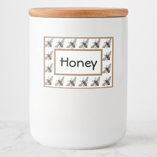 Honey Bee Jar Food Label Lebensmitteletikett (Vorderseite)