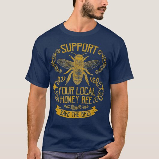 Honey Bee Keeper Design T-Shirt (Vorderseite)