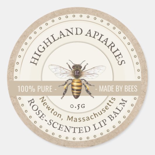 Honey Bee Label Kraft Imker Apiary Runder Aufkleber (Vorderseite)