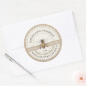 Honey Bee Label Kraft Imker Apiary Runder Aufkleber (Umschlag)