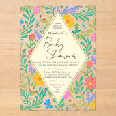 Honey Bee, Ladybug, Butterfly, Dragonfly & Blume Acryleinladungen (Vorderseite)