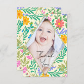 Honey Bee, Ladybug, Butterfly, Dragonfly & Blume Dankeskarte (Vorne/Hinten)