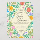 Honey Bee, Ladybug, Butterfly, Dragonfly & Blume Einladung (Vorne/Hinten)