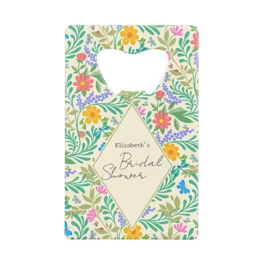 Honey Bee, Ladybug, Butterfly, Dragonfly & Blume Geldbeutel Flaschenöffner (Vorderseite)